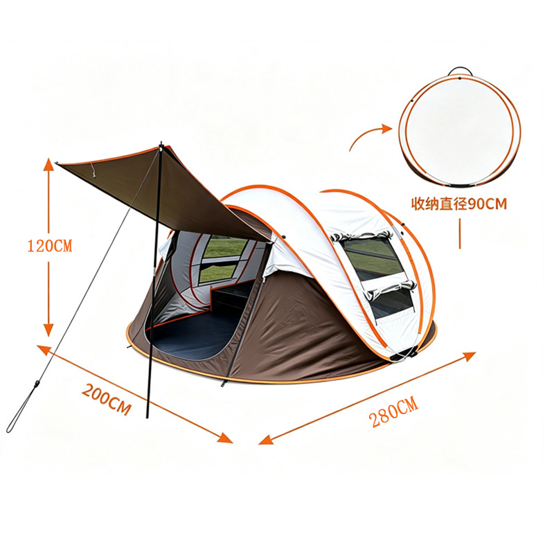 Outdoor quick-open tent for 5-8 people, fully automatic, sun-proof, breathable, portable folding tent for camping