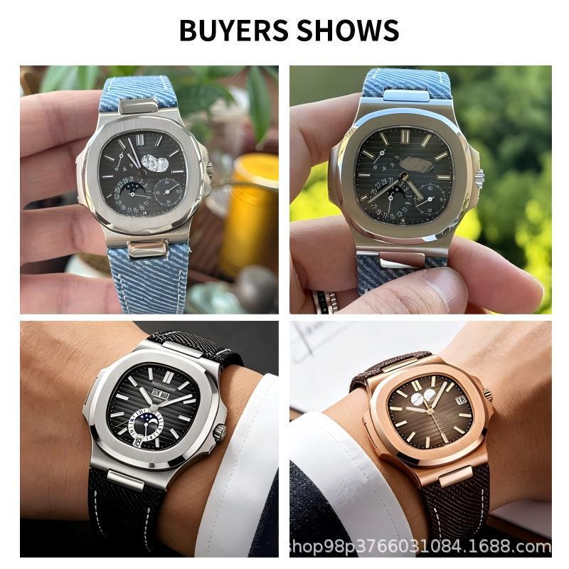 Patek Philippe Nautilus 5726 series, 5711 grenade, 5740 steel band with moon phase and luminous features, 5726 leather strap, multi-functional