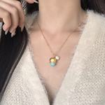 花苞淡水珍珠项链女天然石铃兰花小众设计法式新款颈链锁骨链百搭