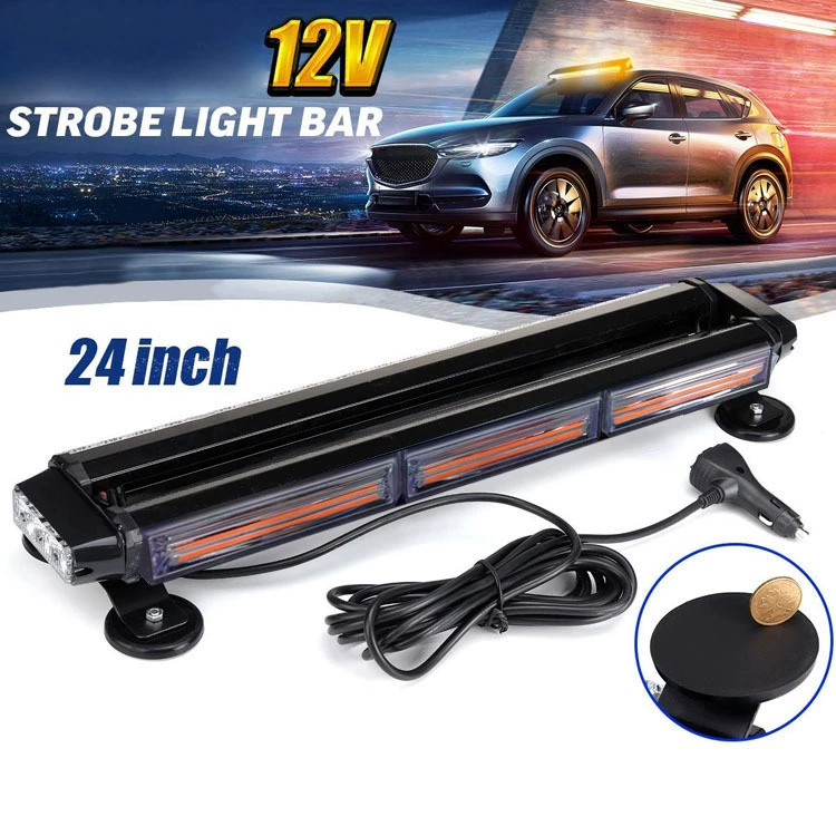 Трехсекционная Автомобильная вспышка-сигнальная лампа с початком, четырехсторонний стробоскоп, светодиодный свет, грабли на крыше, магнит, свет на крыше