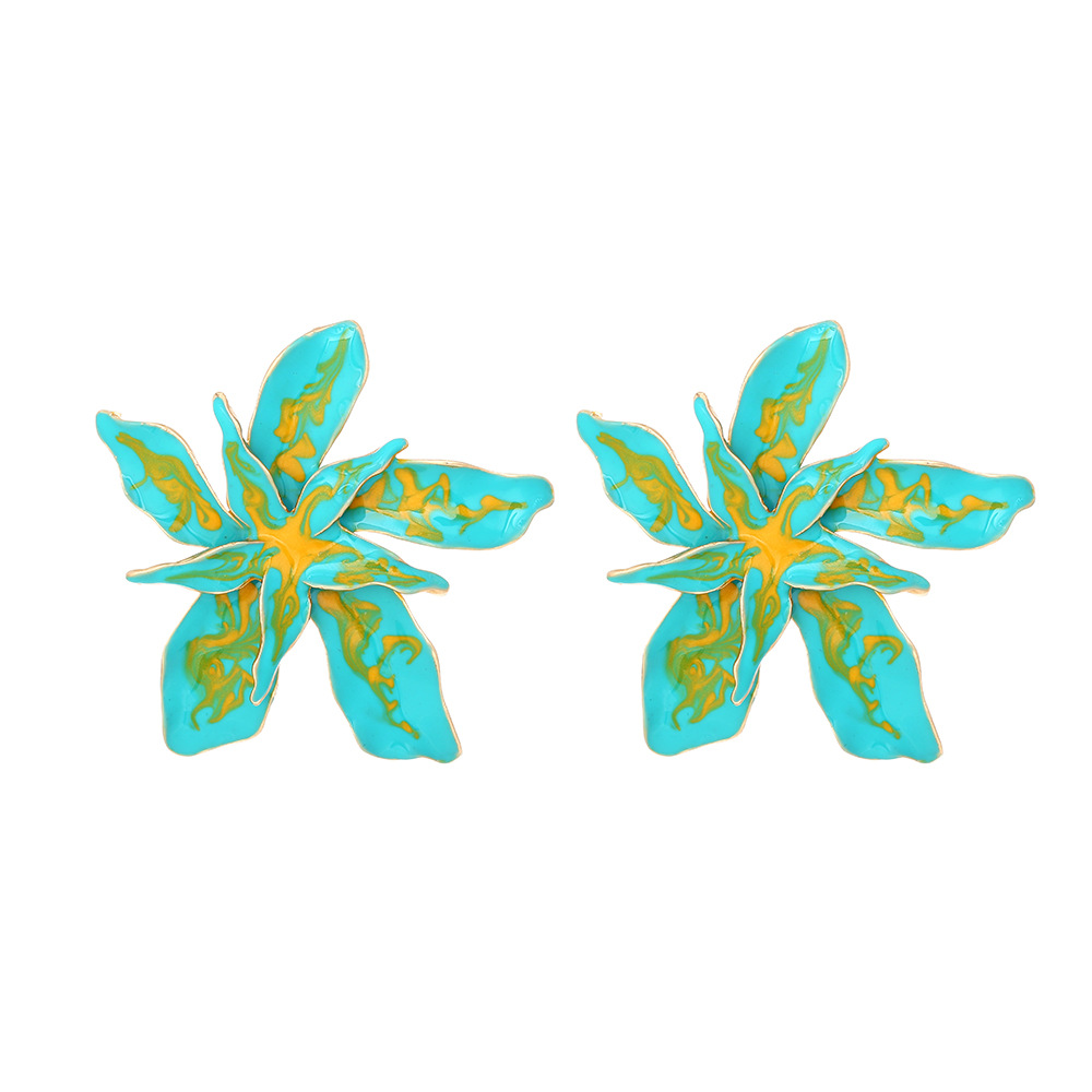 1 Pair Casual Flower Enamel Zinc Alloy Ear Studs display picture 5