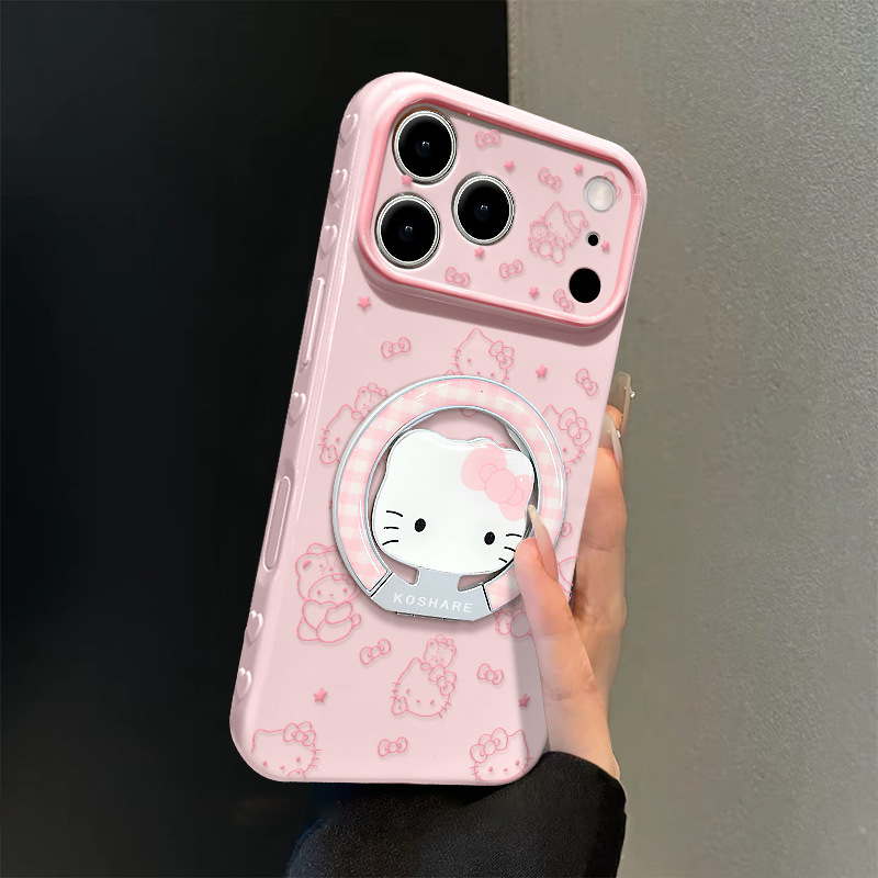 Suitable for 17Promax Apple Mobile Phone Case 15 Cute Girls 16 Hello Kitty Stand Iphone14 Soft Silicone 13 Suitable for 17Promax Apple Mobile Phone Case 15 Cute Girls 16 Hello Kitty Stand Iphone14 Soft Silicone 13