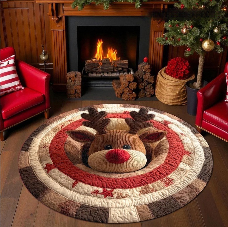 Navidad transfronteriza sala de estar gran área alfombra de terciopelo de cristal alfombra 3D alfombra de decoración de perlas visuales estereoscópicas image 12