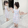 Children's slip dress, summer summer clothing, small princess costume, sleevless dress, Korean style, floral print