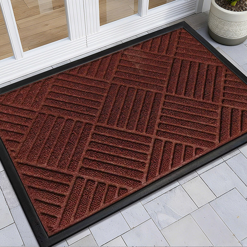 Tapete Antipolvo de Entrada de Terciopelo Circular y PVC, Antideslizante, Absorbente, para Entrada, Cocina y Porche