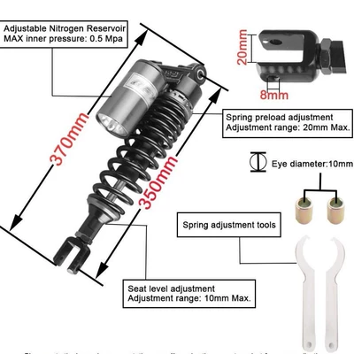 RFY380-7 motorcycle shock absorber modified scooter ADV150 VMAX shock absorber