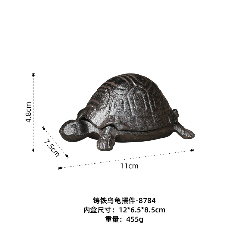 주철 거북 열쇠 상자 장식품-8784