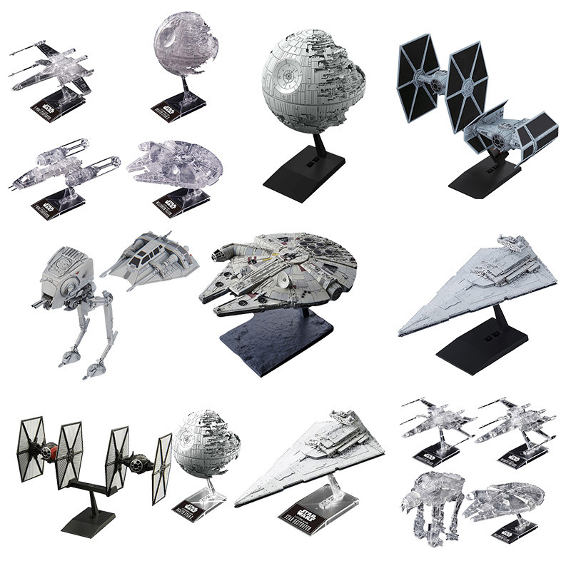 Bandai Star Wars Millennium Falcon Star Destroyer Black Knight Wing Fighter Death Star Vehicle Spaceship Assembly Model
