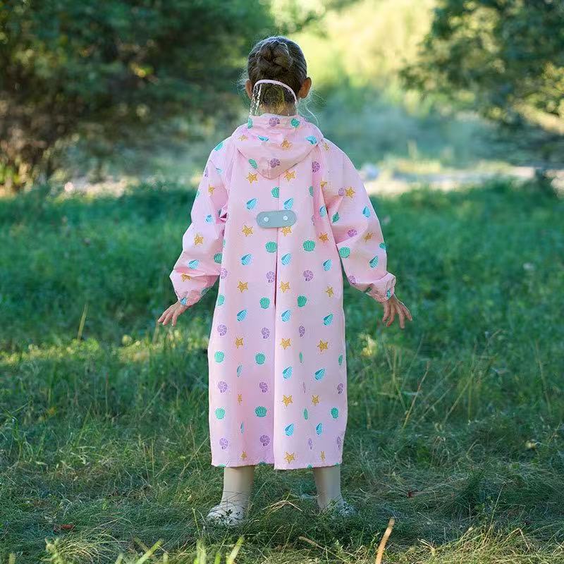 Children's Raincoat for Girls, 2-Year-Old Girls, Kindergarten Boys, Lightweight Rain Poncho with Backpack Space