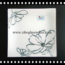 三角形高温烤花热弯玻璃盘钢化玻璃盘