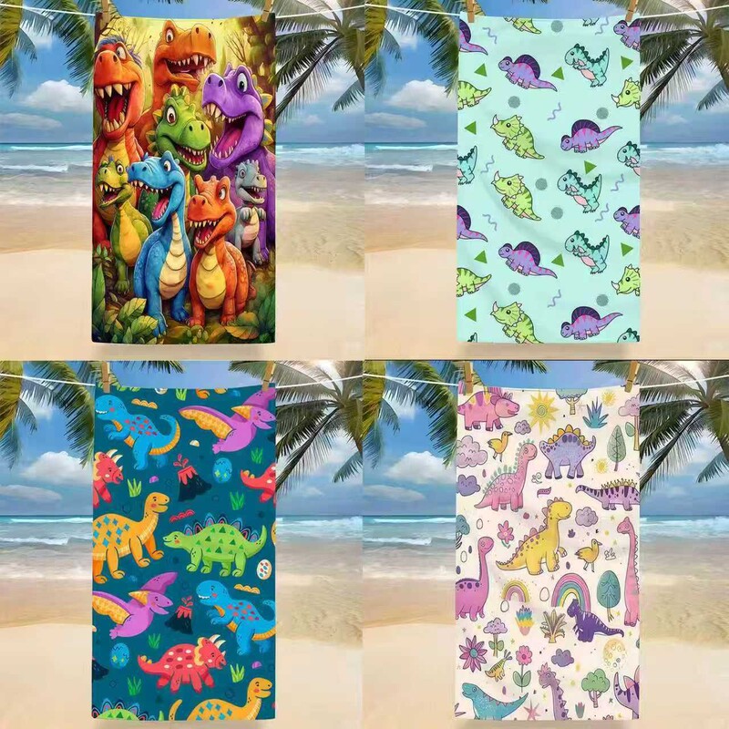 Dinosaur Beach Towel Kidsren's Cartoon Digital Printed Bath Towel Seaside Microfiber Oversized Towel Quick-Drying Beach Towel Dinosaur Beach Towel Kidsren's Cartoon Digital Printed Bath Towel Seaside Microfiber Oversized Towel Quick-Drying Beach Towel