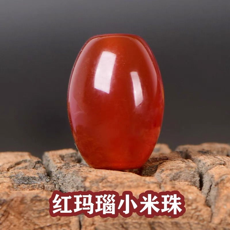 紅瑪瑙米珠散珠子瑪瑙桶珠子半成品diy手串珠子散珠手鍊項鍊配珠
