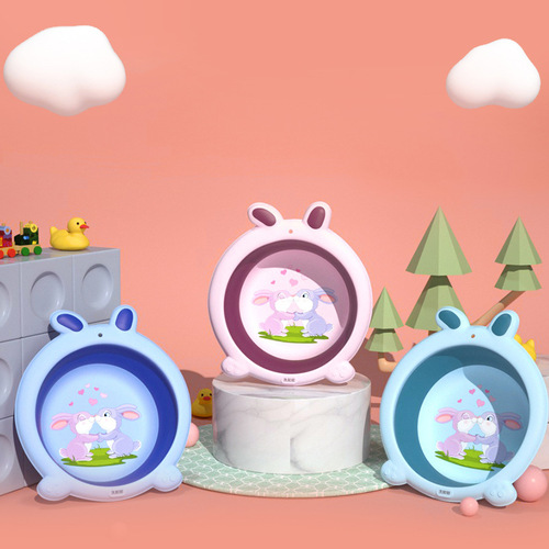 Baby Face Basin for Kids, Hand Washing, Foot Washing, Diaper Washing Basin, Foldable Infant Face Basin with Rabbit Cartoon Design