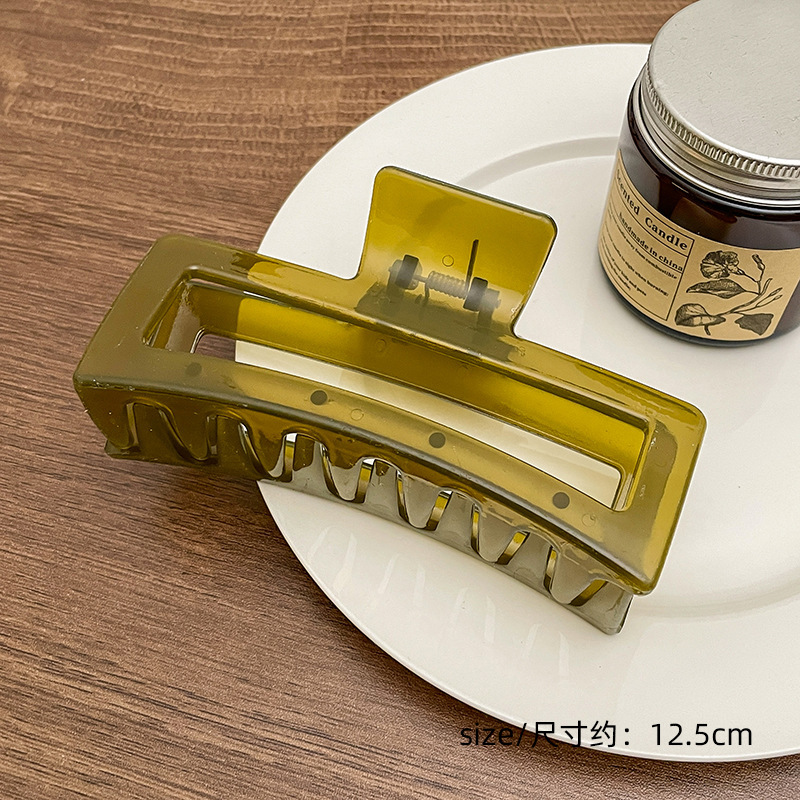 Milk Brown horquilla grande hacia atrás cabeza clip de pelo tocado de las mujeres principios de primavera de alto grado updo tiburón horquilla