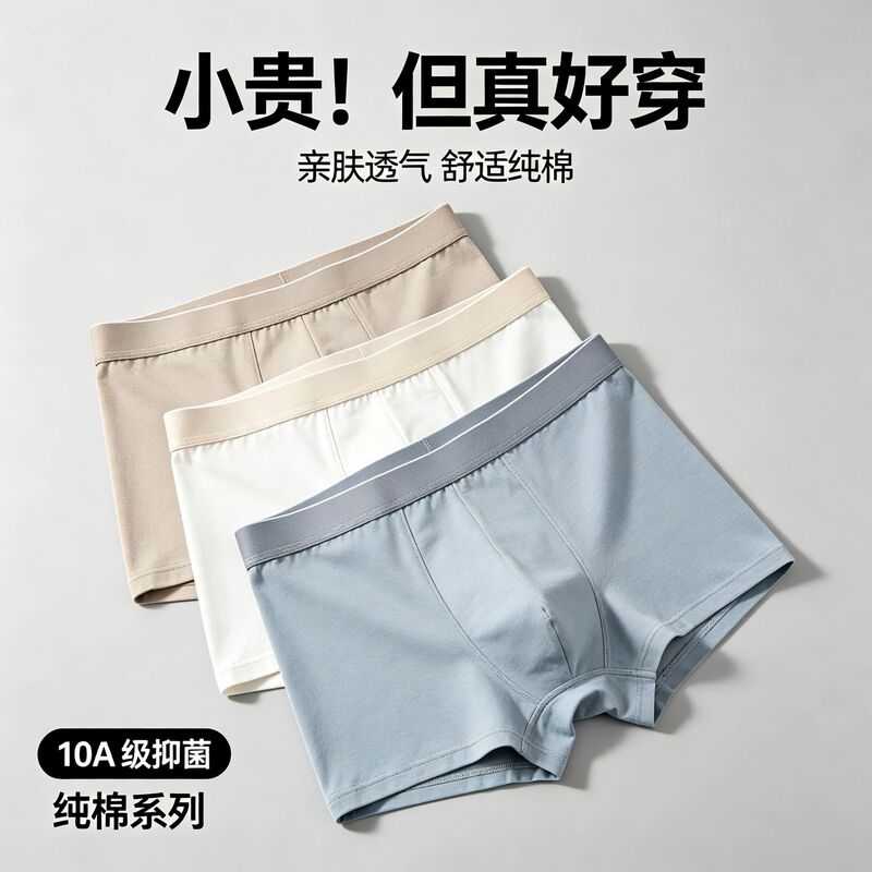 Xinjiang Cotton Men's Underwear, Pure Cotton Boxer Briefs, Skin-Friendly, Breathable, Mid-Waist, Solid Color, Antibacterial, Large Size Men's Underwear Xinjiang Cotton Men's Underwear, Pure Cotton Boxer Briefs, Skin-Friendly, Breathable, Mid-Waist, Solid Color, Antibacterial, Large Size Men's Underwear