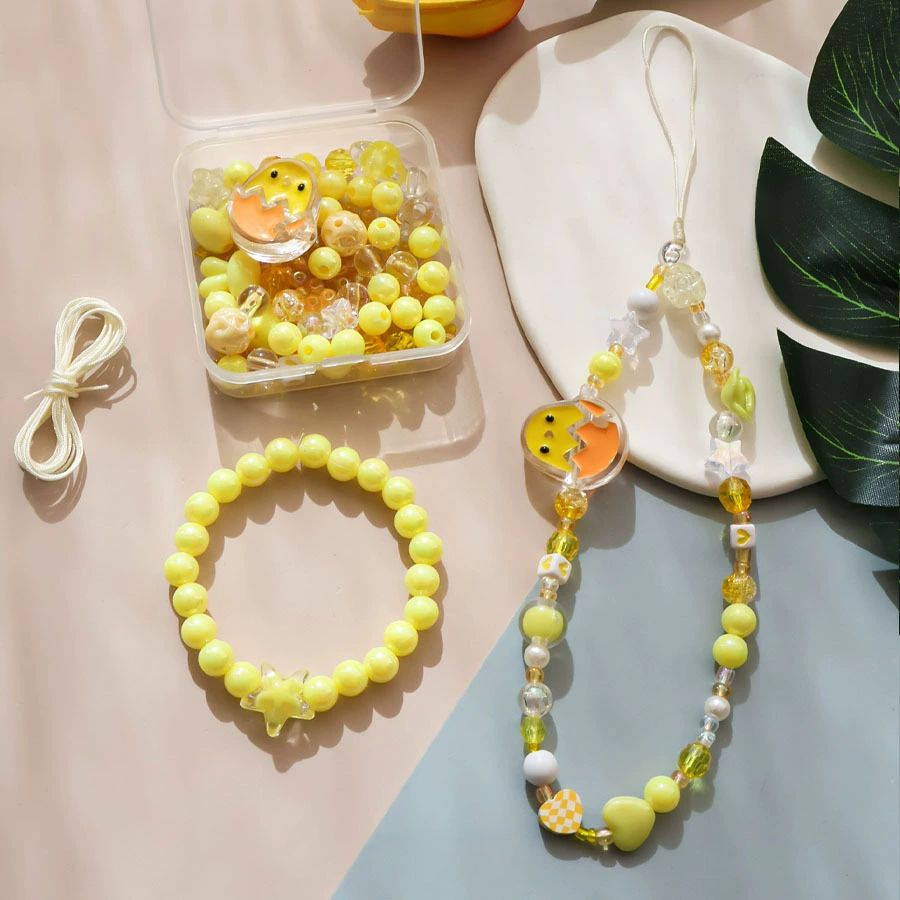 Beaded Bracelet Phone Charm, Mixed Beads Strap, Assorted Colors, 6 cm Pendant