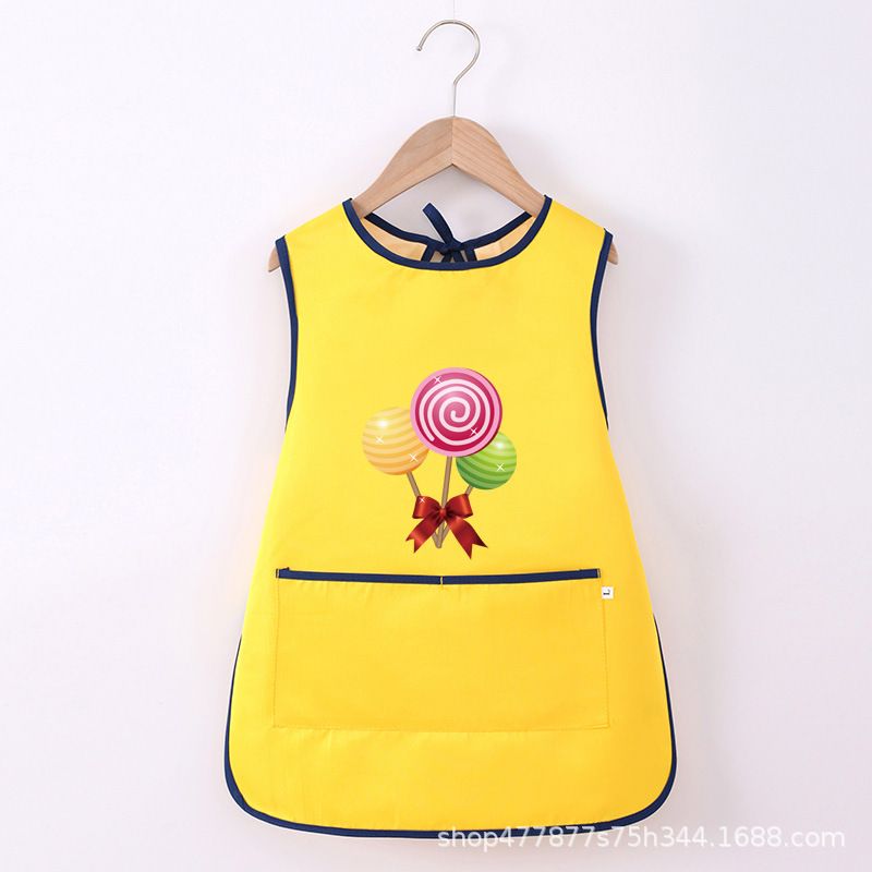 Abrigo DE LOS NIÑOS impermeable arte kindergarten pintura ropa publicidad inversa ropa impresa logo manga larga delantal vestido inverso