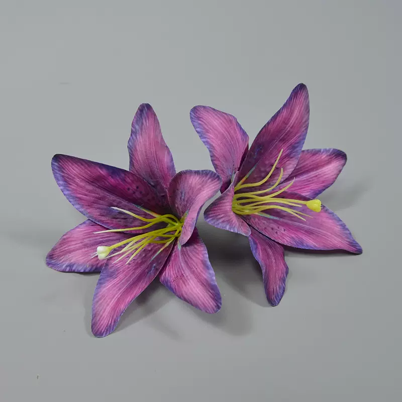 仿真3D绢布百合婚礼布置装饰花墙插花百合花头帽花头饰配件绢花