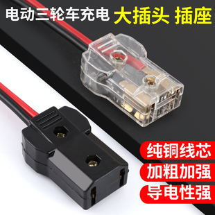 電動車充電插頭公母接口電瓶車三輪車水電池充電器大功率插座插頭