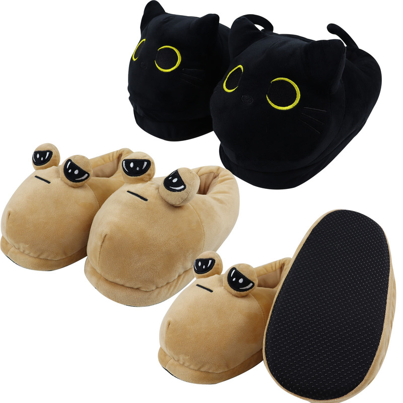 Hot sale my pet alien plush slippers snail doll cute Siamese cat home cotton shoes wholesale