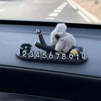 Car Temporary Parking New Mobile Phone Number Plate Car Cute Cartoon Koala Creative Move Inside Parking Ornaments (Nömrəli dayanma kartı) - branch-koala-vertical-stop-plate