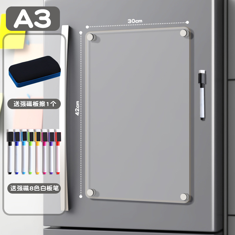 Transfronterizo acrílico tablero de escritura adsorción magnética refrigerador mensaje de nota borrable DIY plan de visualización