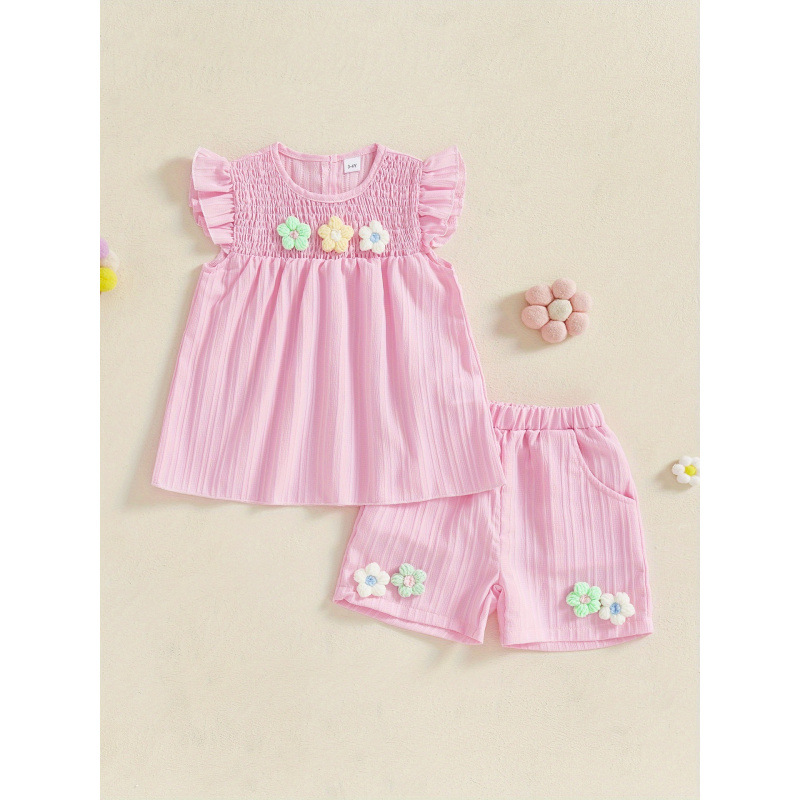 2026秋冬跨境外贸新款装3D花朵罩衫飞袖娃娃衫