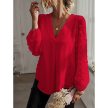 L 43755 Loose V-neck long sleeve shirt ���� V �쳤�����
