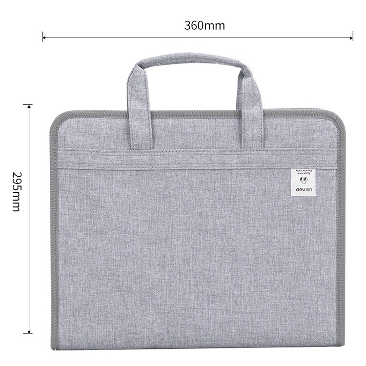 Deli/Deli 72560 tela bolsa de órgano portátil 13 rejilla A4 carpeta estudiante prueba bolsa de almacenamiento de papel de oficina de texto