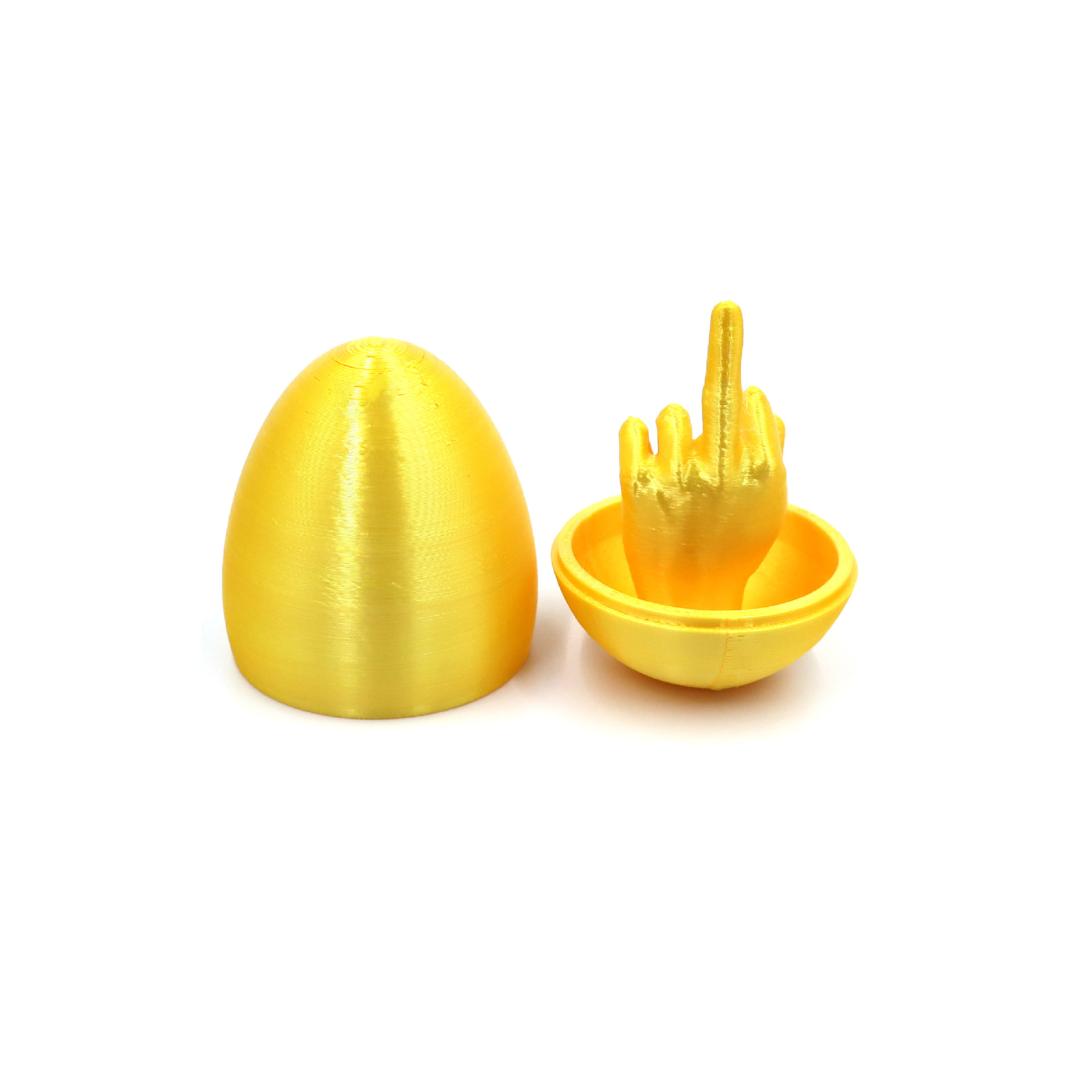 서프라이즈 가운데 손가락 에그 실크 브라이트 골드