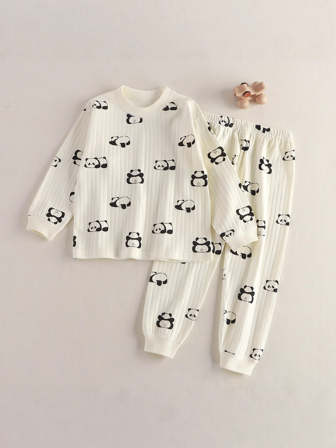 Ropa infantil ropa de hogar de algodón para niños niñas bebés abrigo de otoño pantalones de pijama ropa interior set antibacteriano sin hueso