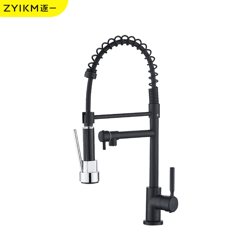 Suministro transfronterizo especial de cobre, grifo de extracción de resorte, grifo de cocina para el hogar, grifo universal frío y caliente