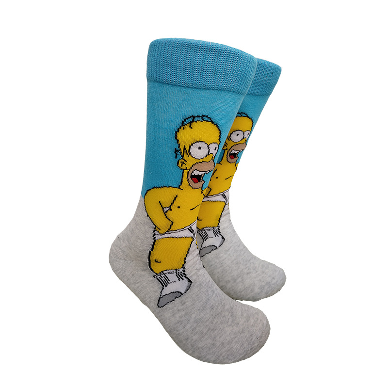 Calcetines de media pantorrilla a la moda con diseño de dibujos animados, creativos y personalizados, de algodón jacquard, de Suri Knitting, suministro transfronterizo.
