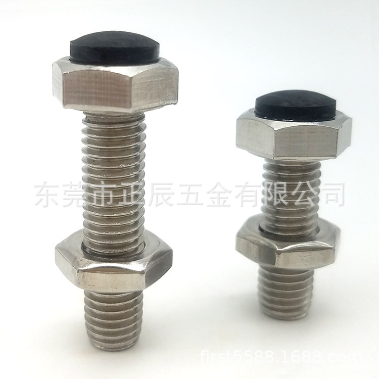聚氨酯黑色外六角止动螺栓SR圆弧缓冲防撞螺栓USRT3 4 5 6 8 10