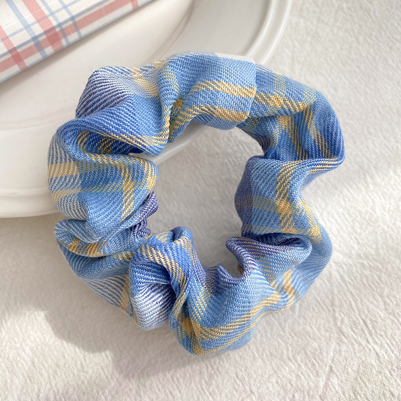 Encaje de flor coreana Encaje de intestino grueso Anillo de cabello femenino Cabeza de flor de viento pastoral Cuerda de cabeza de bola de gran tamaño Accesorios para el cabello de alta calidad