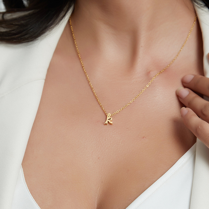 Lettre Style Simple Acier Inoxydable 304 Pendentif Placage Fermeture À Boucle De Type Homard display picture 6