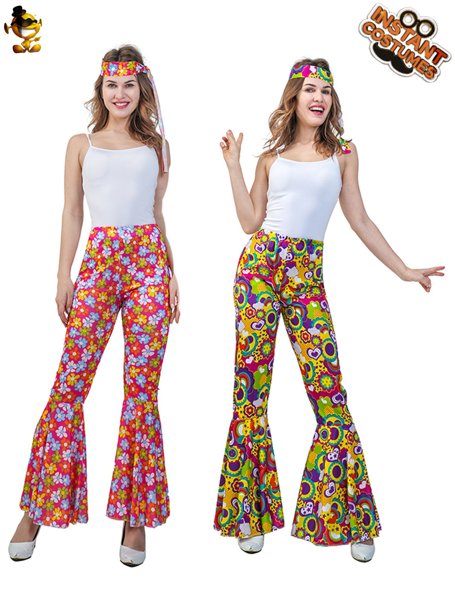 Halloween Adultos Mujeres Vintage Hippie Capa 'Cross-Border Hippie Female Party Disfraz