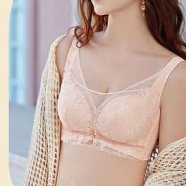 乳胶棉8326#蕾丝大码杯36-46 薄C杯内衣侧收聚拢四排扣文胸尾货批
