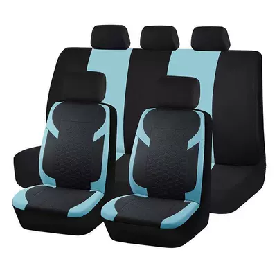 Universal seat cover, Export Hexagonal Honeycomb Style Universal - mint-green-9-piece-set-complete-set-of-five-seats