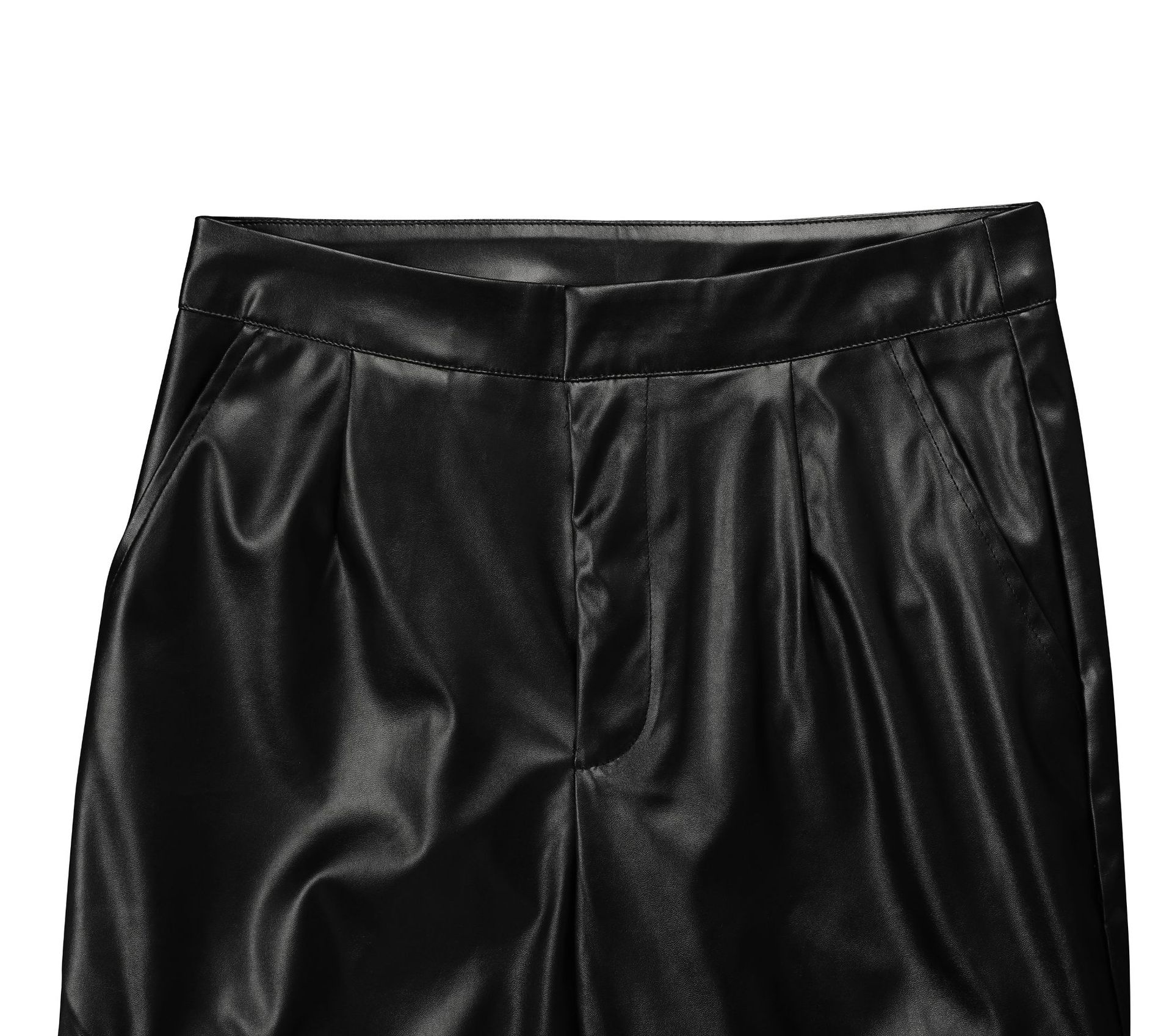 Women Clothing Faux Leather Sleeveless Halter Sexy Leather Pants Two Piece Summer