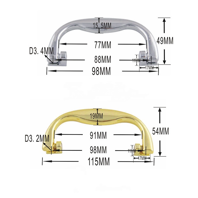 供應電鍍塑料提手大小港塑膠提手鋁箱禮品盒手把箱包酒盒挽手