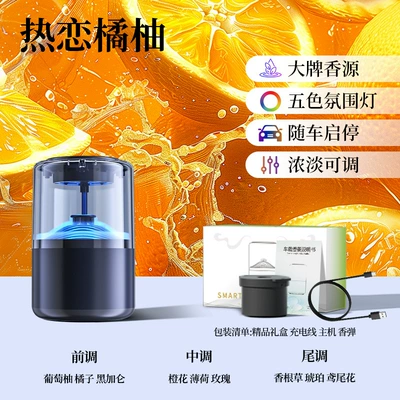 Car Perfume In-Car Fragrance – Car Perfume Aromatherapy - in-love-with-orange-start-and-stop-with-the-car-fragrance-the-whole-car-in-seconds-five-color-ambient-lights