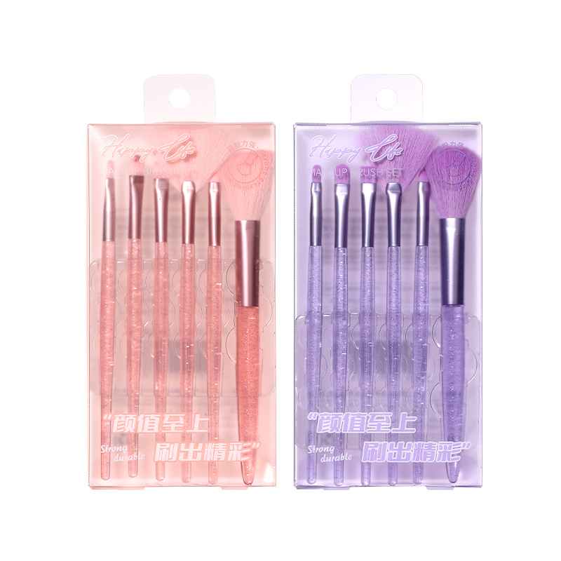 LMLTOP cepillo de maquillaje de cristal 6 pcs. cepillo de sombra de ojos alto brillo cepillo de maquillaje LLT38