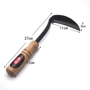 Zhengqing Japanese export backhand long neck bend sickle head hoe hand beat weeding sickle left-handed weeding farm tools