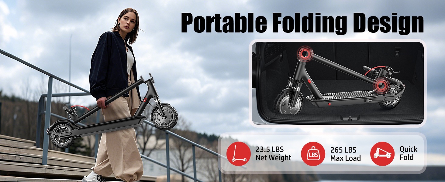 Portable foldable lithium battery electric scooter, two-wheeled lightweight commuter vehicle, popular cross-border electric vehicle