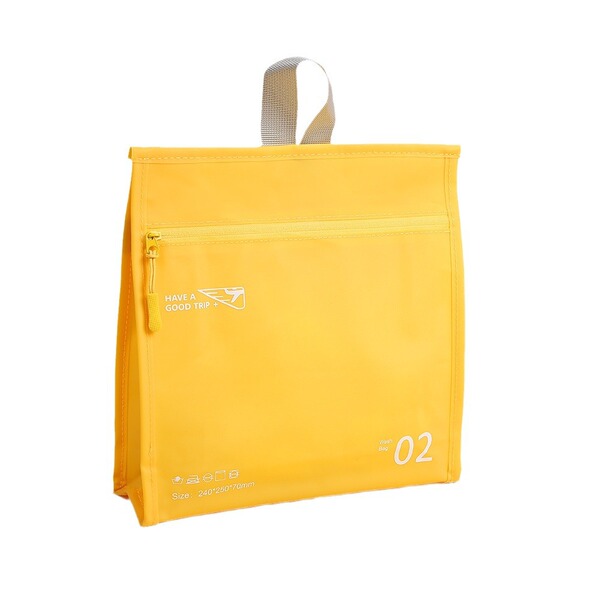 Handheld capacious waterproof cosmetic bag to go out for traveling