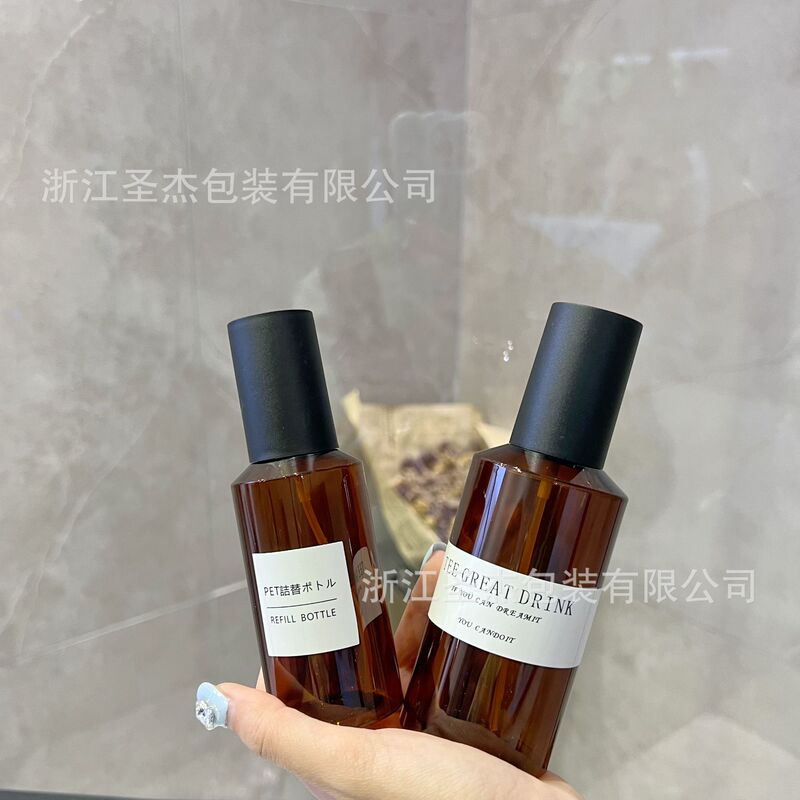 100ml 150ml PET plastic pure dew bottle oblique shoulder toner full cover spray bottle cosmetics travel sub-bottling