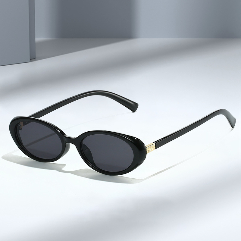 Kufang New Style Flat Glasses Retro Oval Small Frame Sunglasses Women's European and American Fashionable Internet Hot Sunglasses