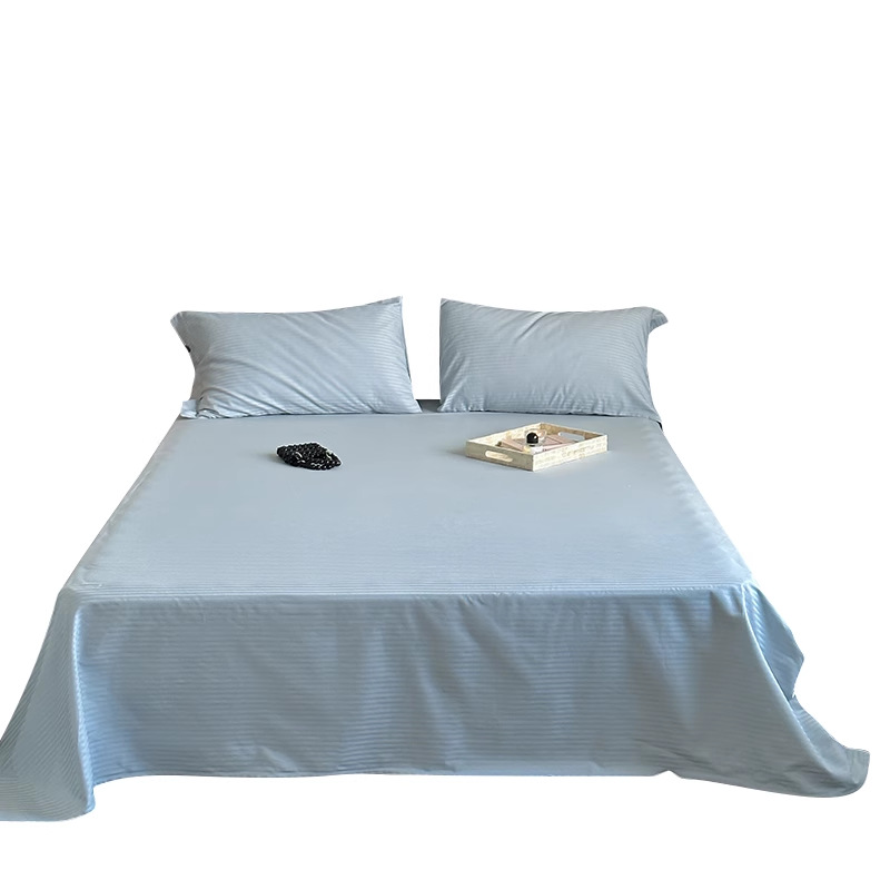 Sábanas de algodón de fibra larga, una sola pieza de algodón puro 100 algodón, doble de color sólido de 1,5 m, funda de almohada individual, juego de tres piezas para el hogar