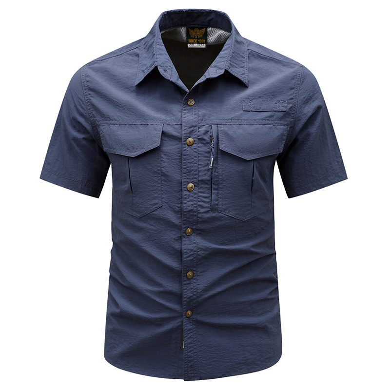 Cross-Border Aliexpress Outdoor Fishing Quick-Drying Short-Sleeved Shirt Thin Style 2026 Summer New Shirt 109 #